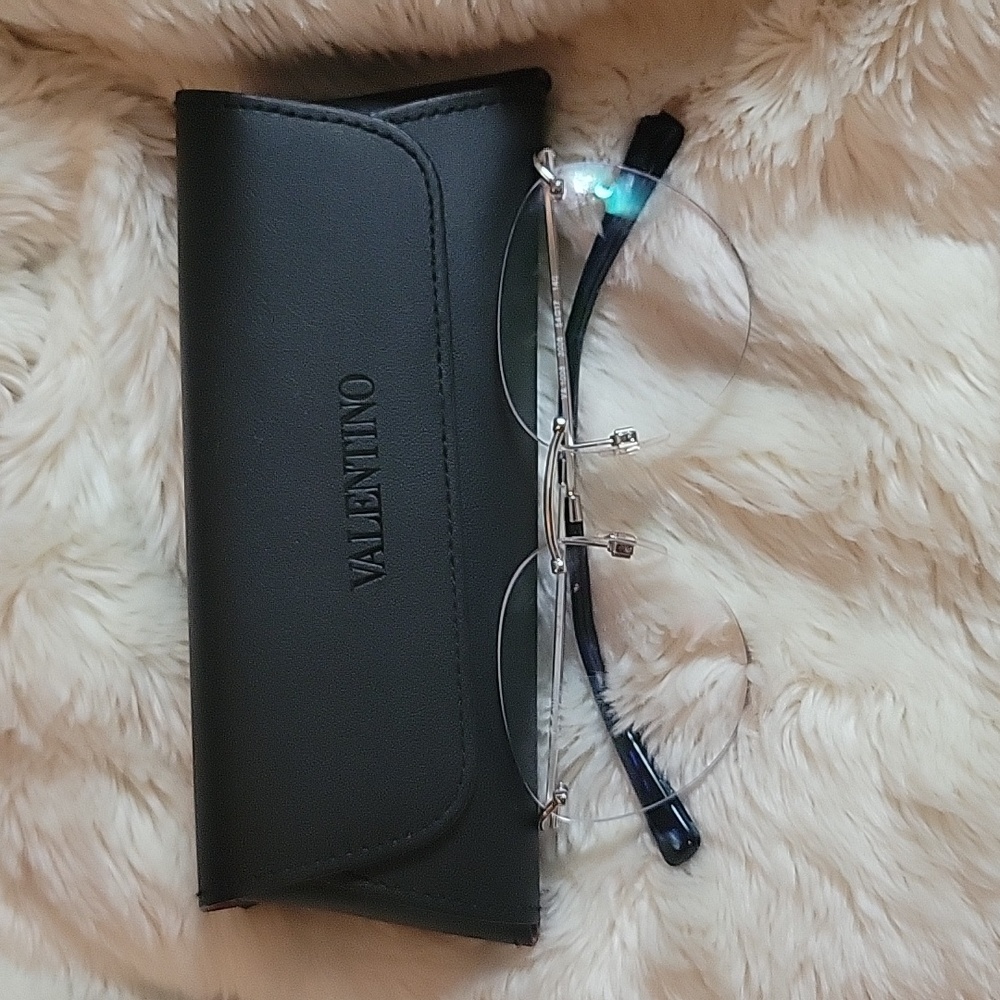 Valentino Silver Rimless Glasses